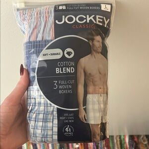Jockey 3-Pack Cotton Blend Boxers - Blue, White, Red